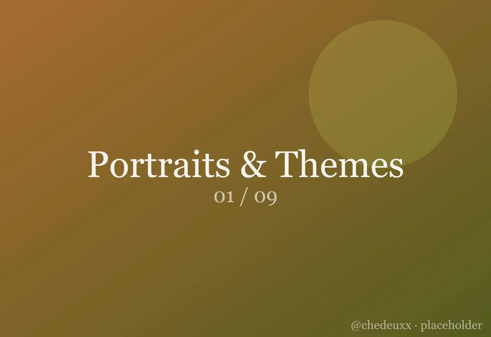 Portraits Themes 01 — Portraits & Themes photography by chedeuxx